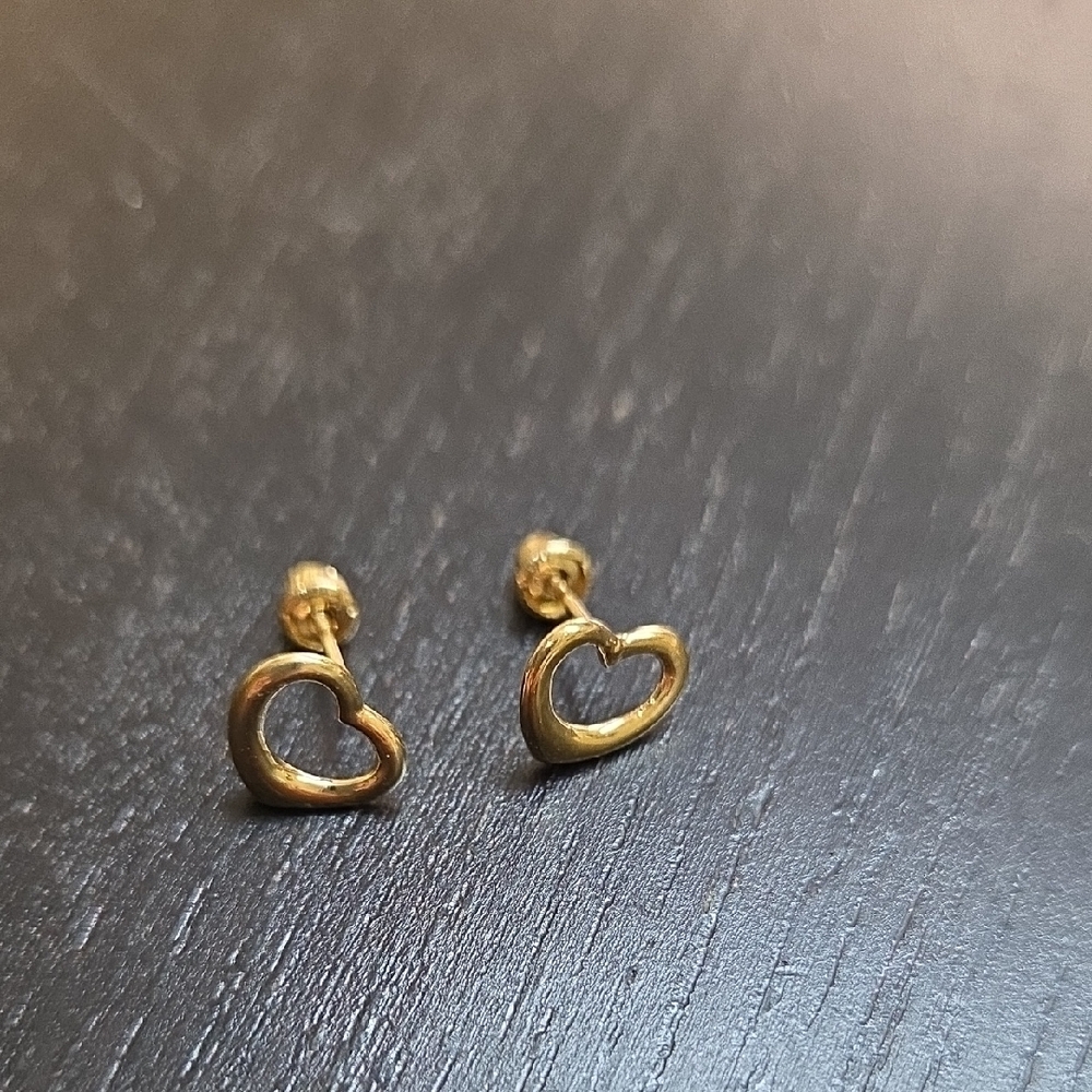 Gold Heart Earrings